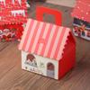 10pcs Christmas Cookie Snack Bag Kraft Paper Packing Box Creative Candy Gift Boxes  for Xmas Party