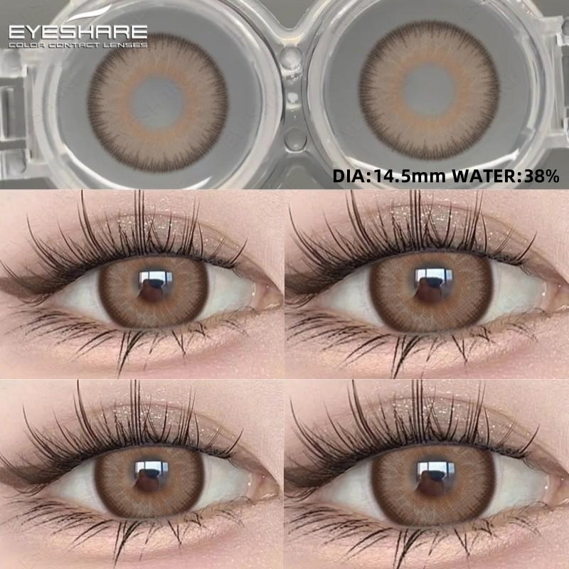 Eyeshare 1pair LOIRE Brown Color Contact Lenses Grey Colored Contact Lens Softlens Valid for 6 Months