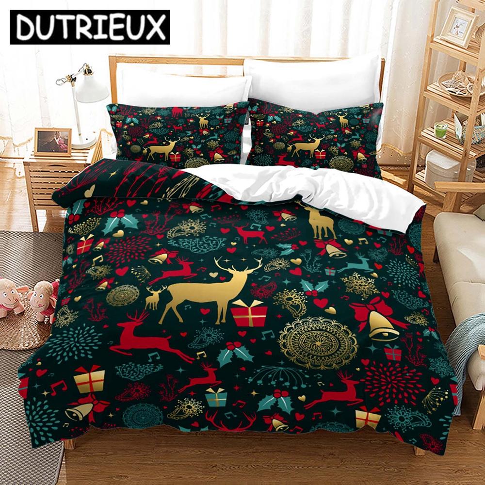 New Merry Christmas 3D Printed Bedding Set Duvet Covers Pillowcases Comforter Bedding Set Bedclothes Bed Linen 21
