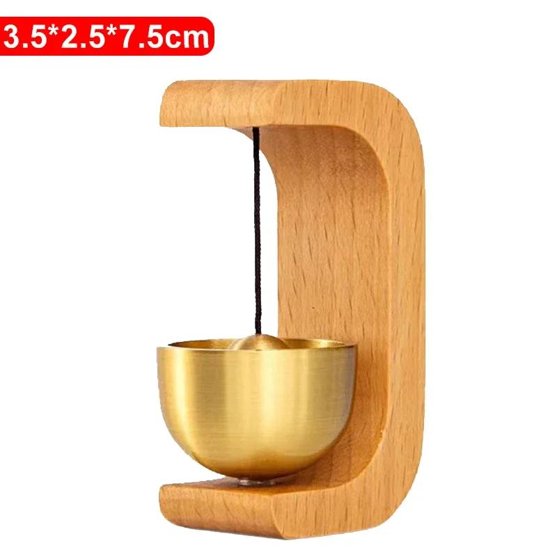 Solid Wooden Doorbell Aesthetic Magnetic Brass Wind Chimes Wireless Doorbell Entrance Door Bell Pendant Home Decor Minimalism
