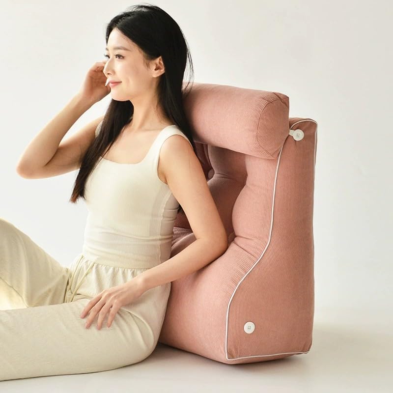 Lesekissen-Set zum Sitzen im Bett Keilkissen mit Nackenkissen & Tasche für Rückenunterstützung Schlafbein Abnehmbarer waschbarer Bezug für Erwachsene Bett