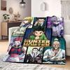 Hunter×Hunter Global 2D Print Flannel Blanket, Anime Character Print for Sofa, Cozy Travel Picnic Throw Rug_LIAN
