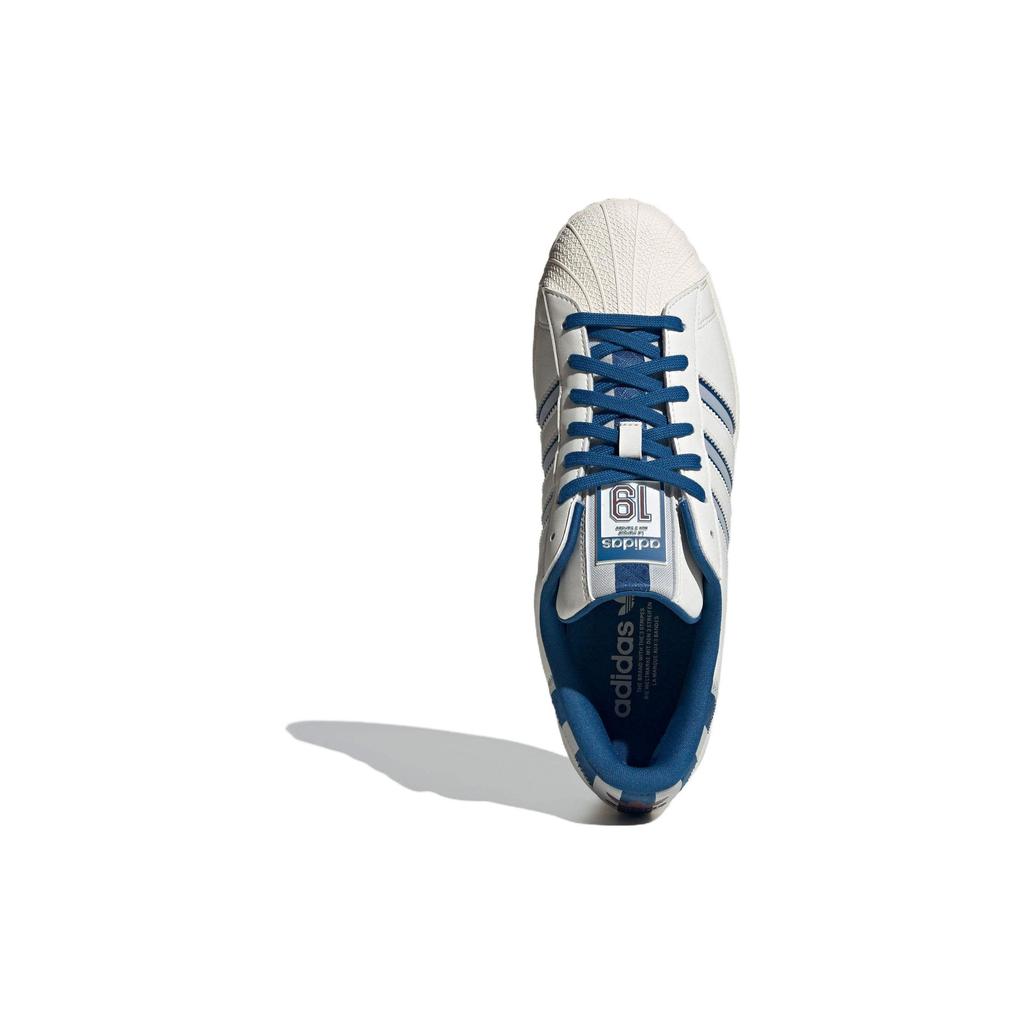 Adidas Originals Superstar Lässig Bequem Langlebig Atmungsaktiv Low-Top Sneakers Unisex Sneakers Weiß Blau IE7307