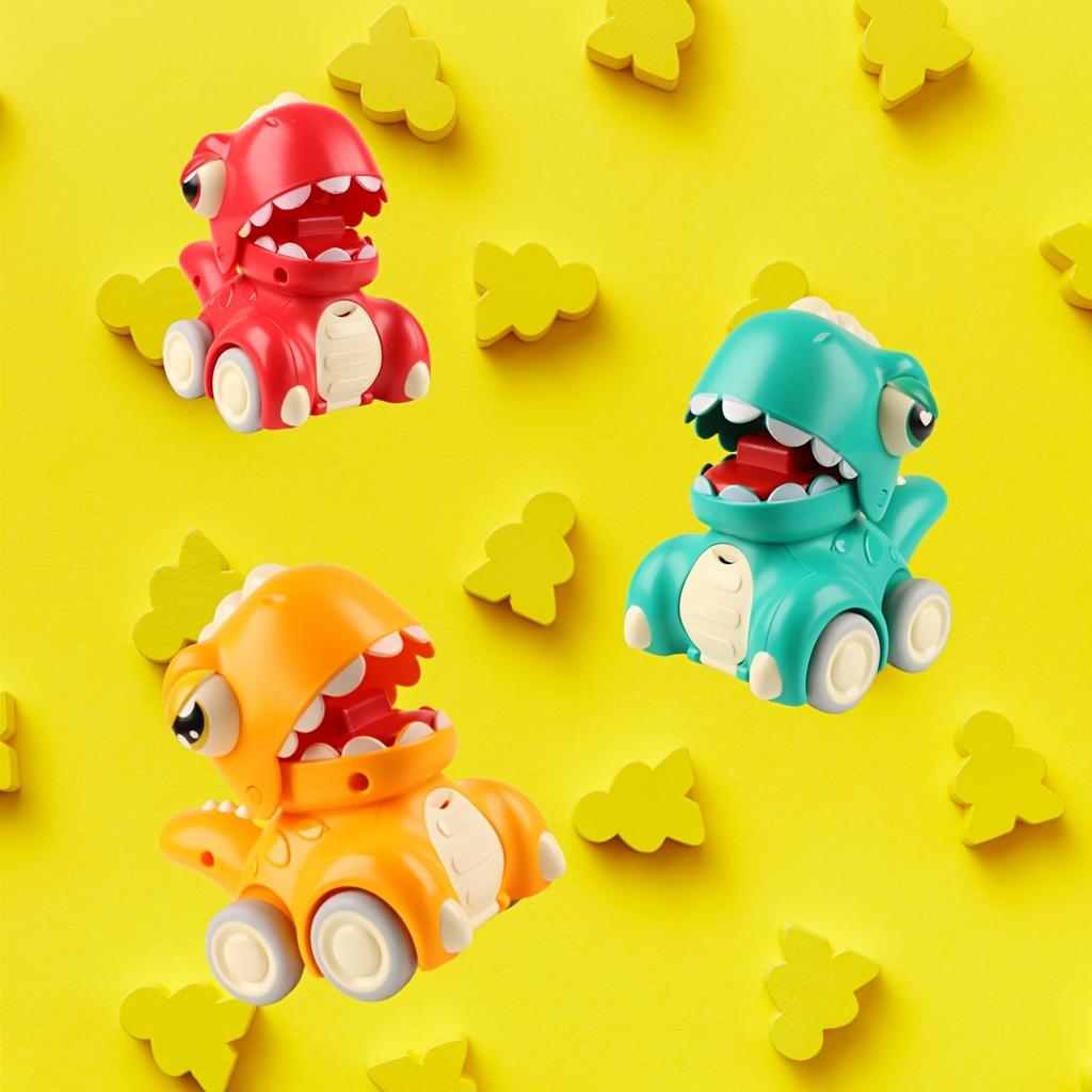 One Dinosaur Push Toy Car, Randomly Shipped In 4 Colors, Cartoon Vehicle, Children's Sports, Interactive Game, A Joyful Gift for Kids