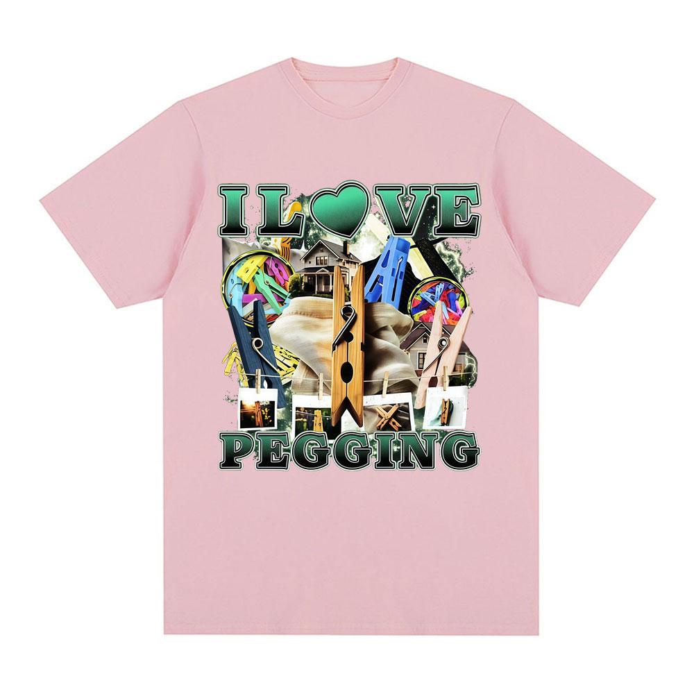 Divertente Meme I Love Pegging Maglietta da uomo 100% cotone Vintage Girocollo Manica Corta Harajuku moda estiva da donna T-shirt oversize