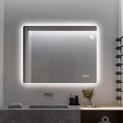 LED Badkamerspiegel 60x80cm Randloos, Achtergrondverlichting met Anti-Mist, Dimbaar, 3 Kleuren Licht, Geheugenfunctie, Horizontaal & Verticaal Monteerbaar