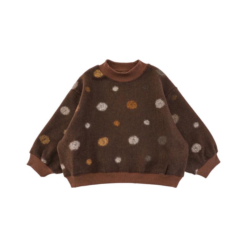 Youyou Girls  Maillard Polka Dot Winter Sweatshirt 90cm