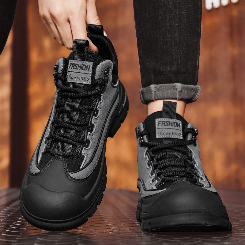 Men Shoes Outdoor Hiking Wear Resistant Comfort Men Sneakers Fashion High-top Platform Versatile Running Shoes Zapatillas Hombre