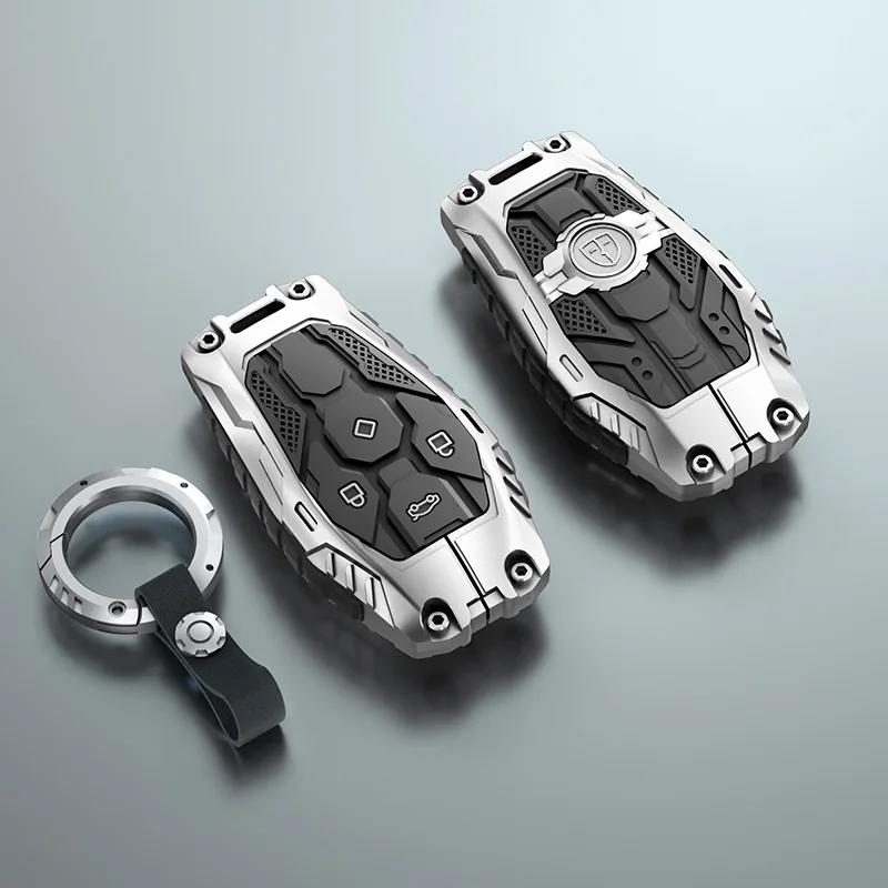 Styling Mouldings Zinc Alloy Car Smart Remote Key Cover Case Protector Holder Shell Bag For Leapmotor T03 S01 C11 C01 Type Keych