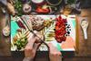GLASS CUTTING BOARD 52x30 FLOWERS