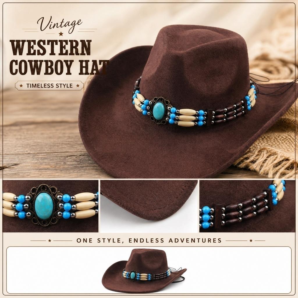 Women's Wide Velvet Fedora Hat with Three Rows of Beads, Jazz Hat for Party