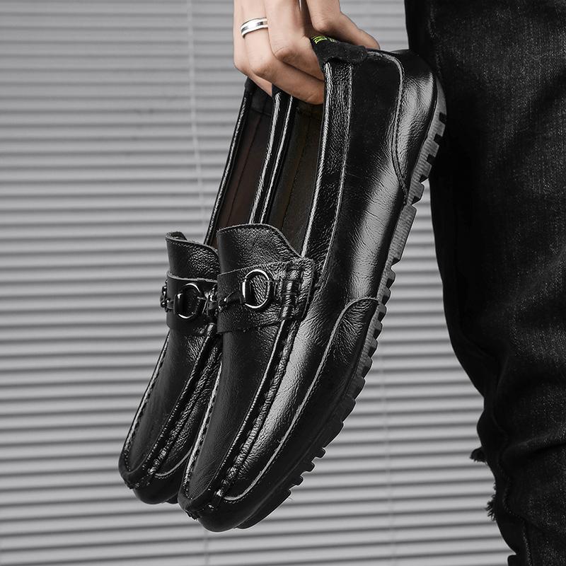 Fashion Spring Autumn Men's Soft Sole Loafers Classic Male Casual Leather Shoes Handmade Male Moccasins Top Quality Male Driving Footwea