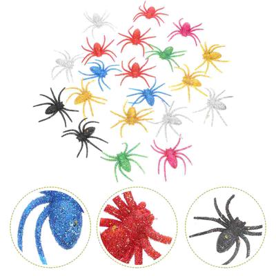 20 Pezzi Polvere Glitter Ragnatela Decorazioni Decorazioni Festa di Halloween Oggetti di Scena Gadget Forniture Ornamenti di Plastica Decorativi per la Casa