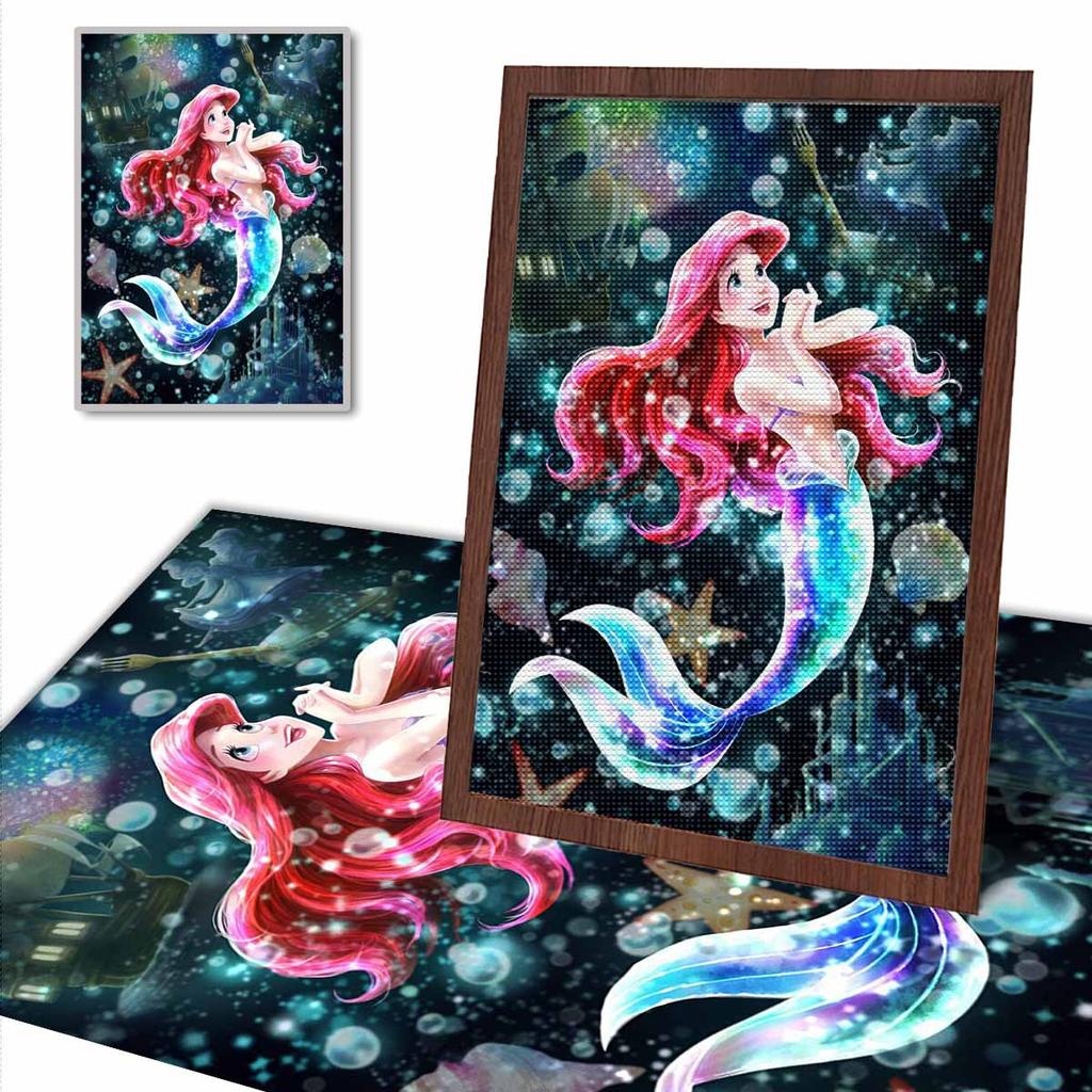 5D DIY Diamond Art Painting Kits for Adults, The Beautiful Mermaid Full Round Crystal Diamond Kits for Beginner for Home Wall Decorate