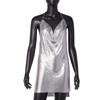 Women Nightclub Backless Metallic Sequin Spaghetti Strap V Neck Halter Split Dress Elegant Party Dress For Evening Wear