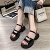 2024 Summer New Fairy Style Belt Buckle Women Sandals Platform Hollow Beach Shoes Fashion Versatile Roman Shoes