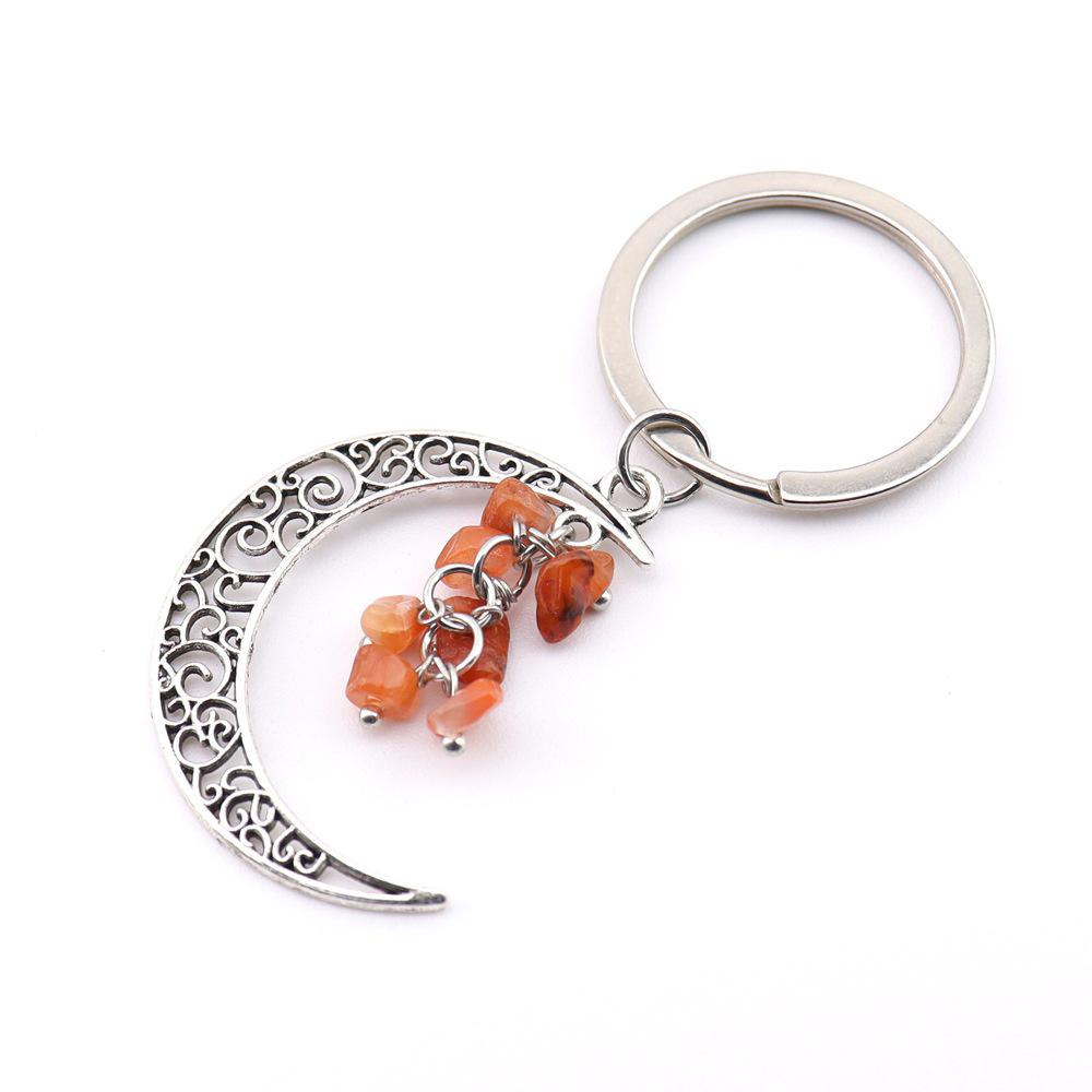 Moon Gravel Grape Crystal Keychain Keyring K54