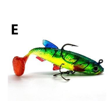 Lead-coated Artificial Soft Swim Baits Lure 8CM 12g Multiple Colors Bionic T-tail Design for Saltwater Fish Freshwater Fish Pike