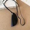 Anti-loss Crescent Moon Key Case Sweater Chain Pu Leather Key Bag Long Leather Necklace  Women