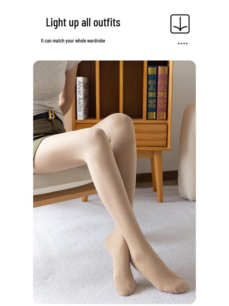 Four Seasons High Waist Natural Nude-Look Fleece-Lined Leggings