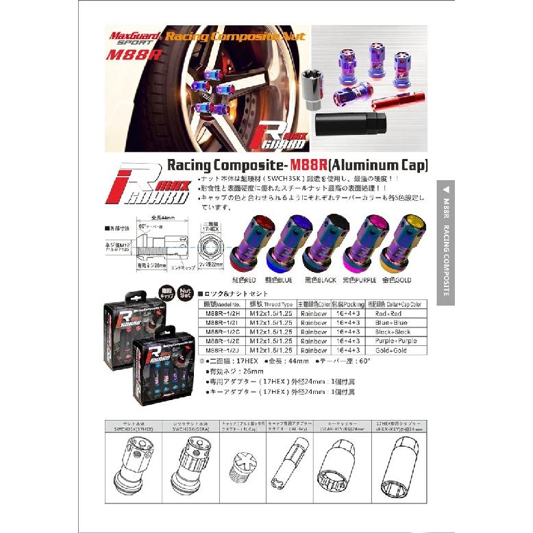 2025 NEW High Quality R40 Style Steel Racing Wheel Lug Nuts Racing Composite Lock Lug Nuts with Security Key M12x1.5/1.25
