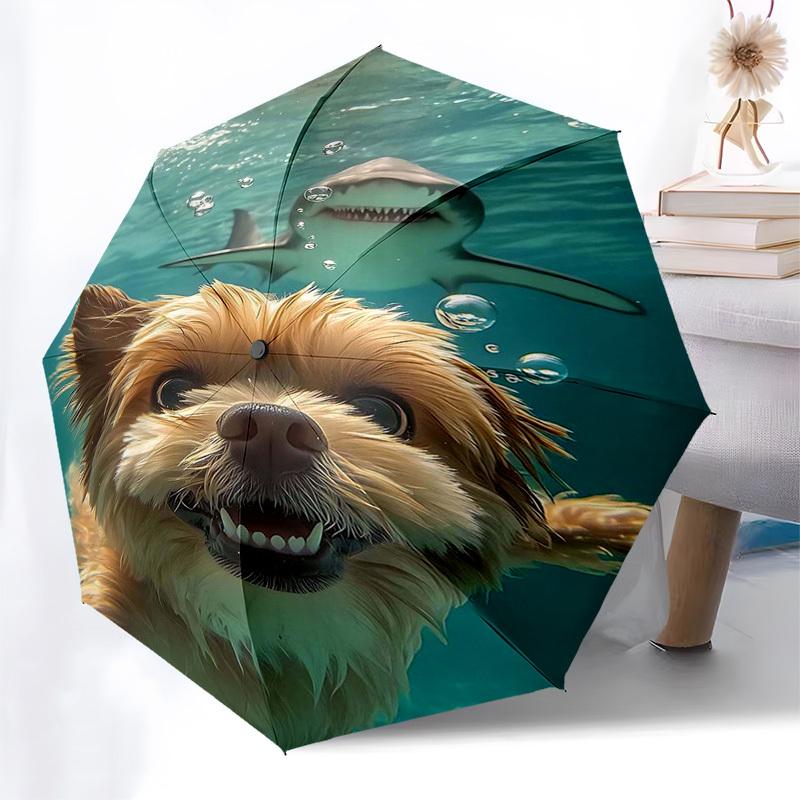 

1pc Automatic Folding Umbrella with Shark Design, Portable 3-Fold Design, 8-Bone Iron Frame, Outdoor, Ideal Gift for Fans, Travelers, Daily Use, Festi