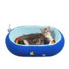 Durable Starry Sky Cat Bed & Scratching Board: Large Oval All-Season Toy