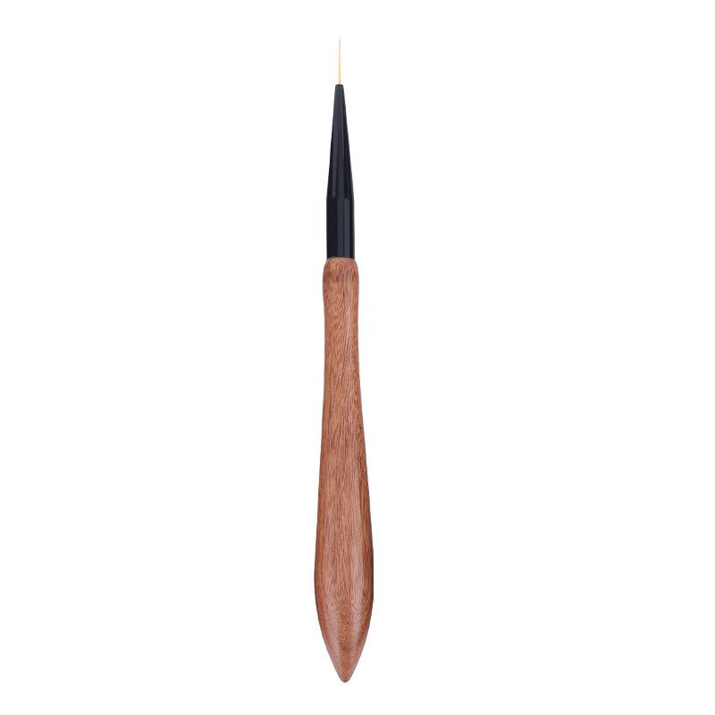 Japanese Sandalwood Nail Art Brush Set - 12-Piece Gourd Handle Wood Rods for Gel Polish and Liner Art