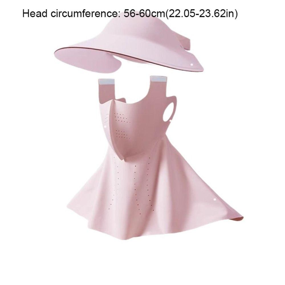 UV Protection Sunscreen Face Cover Dustproof Visor Hat Ice Silk Mask Wide Brimmed Hat Face Protection UV Protection Veil Fishing