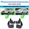 Fram och Bakre Bilstänkskärmar för Lexus RX330 RX350 RX400H 2004-2009 Stänkskärmar Stänkskydd för Skärmtillbehör
