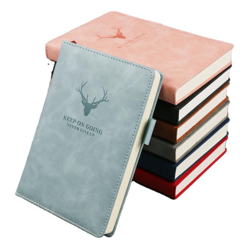 Thick Classic Loop A5 Notebook Wide Ruled Hardcover Writing Notebook Planner Custom Hardcover Notebook With Pen (Brown,200 Pages&A5)