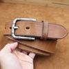 Retro Car Line Men'S Belt Washed Jeans With Genuine Leather Fashion Pin Buckle Men'S First Layer Cowhide Belt