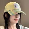 New cute embroidered pink cap women's spring and summer versatile face small sunshade sunscreen baseball hat tide