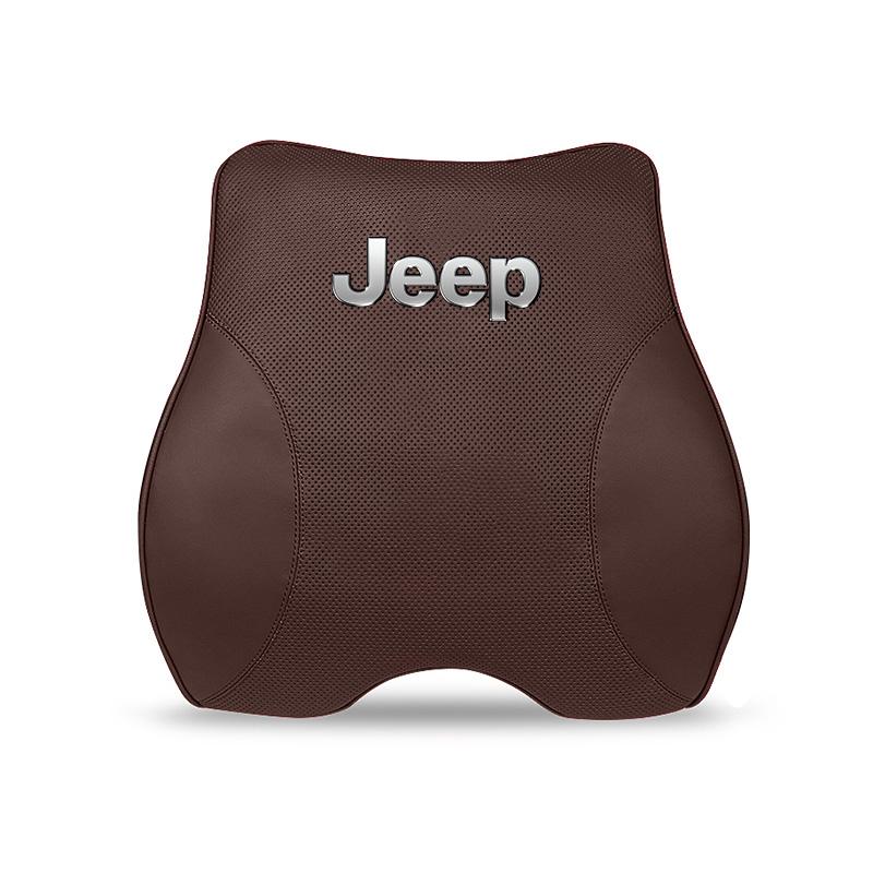 Per Auto Jeep Supporto Lombare Cuscino Vita in Pelle per Poggiatesta Sedile Per Jeep Grand Cherokee Wrangler JK Gladiator Compass Rene
