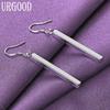 925 Sterling Silver Strip Pendant Earrings Gift Fashion Jewelry