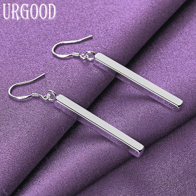 925 Sterling Silver Strip Pendant Earrings Gift Fashion Jewelry