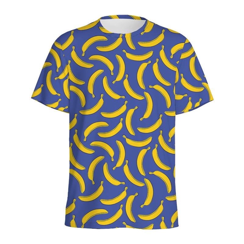 Aloha Banana 3d Printed T-shirt For Men Fashion Casual Short Sleeve Tops Summer Fruits Graphic Tees Kids Y2k Cartoon T Shirts