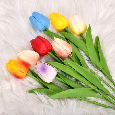 1pc Tulip Artificial Flower PU Real Touch Tulips Bouquet For Wedding Home Decor Fake Plant Easter Party Valentines Flower Gift