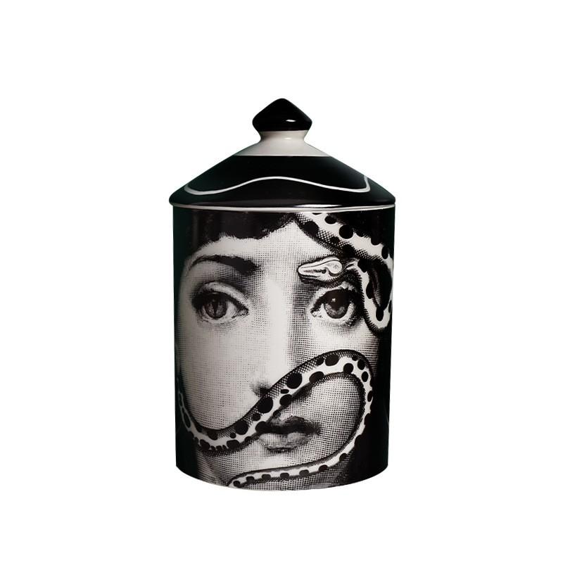 Vaso portaoggetti in ceramica con design sul viso, per gioielli, candele, decorazione da scrivania, contenitore in stile europeo