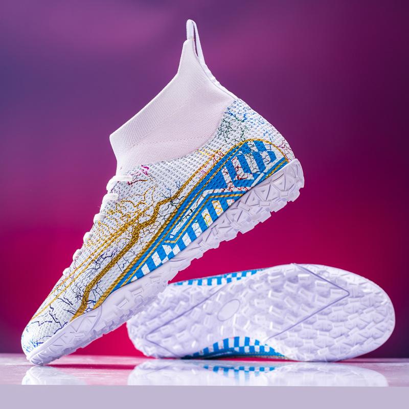 New football shoes men's made grass flat training shoes long nails broken nails youth sports socks mouth