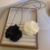 Elegant Big Camellia Choker Neckband Flower Collar Necklace Vintage Choker Long Lace Up Necklace Fashion Jewelry