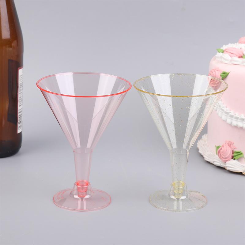 10Pcs Plastic Martini Cups Transparent Cocktail Dessert Unbreakable Mini Cups For Wedding Party Bowl Wine Ice Cream+