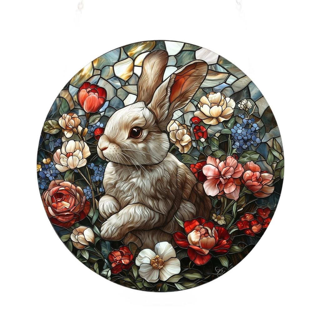 Acrylic Puzzle Suncatcher 83 Pieces 2D Round Shape Decorative Hanging Window Ornament Suitable for Indoor Outdoor Use