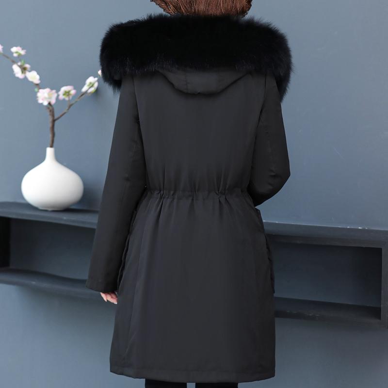 Real Fur Collar Middle Age Women's Puffer Jackets Winter Vintage Parkas Hooded Liner Detachable Plus Size Thick Warm Long Down Coats Woman Outerwears