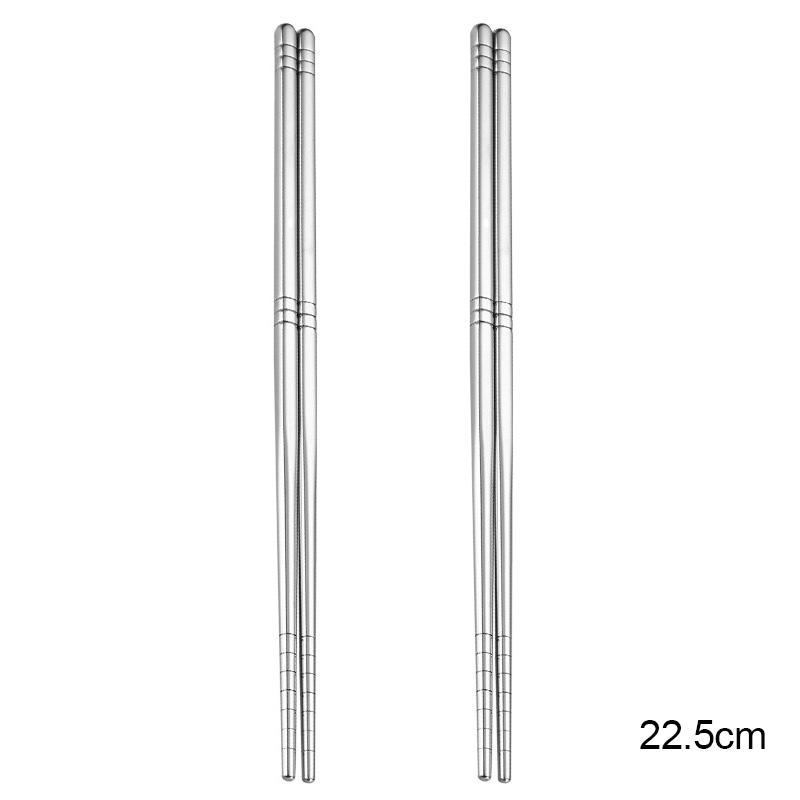 304 Stainless Steel Sushi Chopsticks Set Reusable Non-Slip Dishwasher Safe Japanese Food Chinese Korean Metal Chop Sticks
