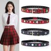 Fashionable Decoration Flower Checkered Pattern Women Wide Waistband For Daily