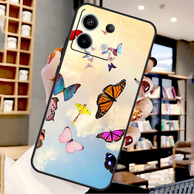 Butterfly For Xiaomi Redmi Note 14 Pro 12 11 9 10 13 15 Pro Plus Case For Redmi 15 10C 12C 13C 14C 15C