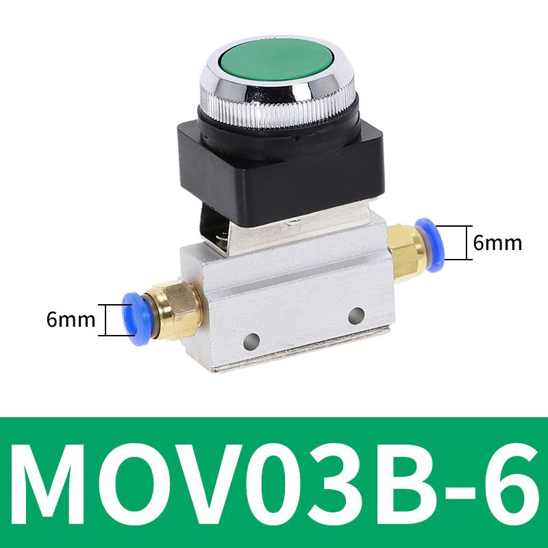 Mechanisches Ventil MOV-03B 1/8" Gewinde 2 Positionen 3 Wege Roter Grüner Flacher Druckknopf Momentanes Pneumatikventil