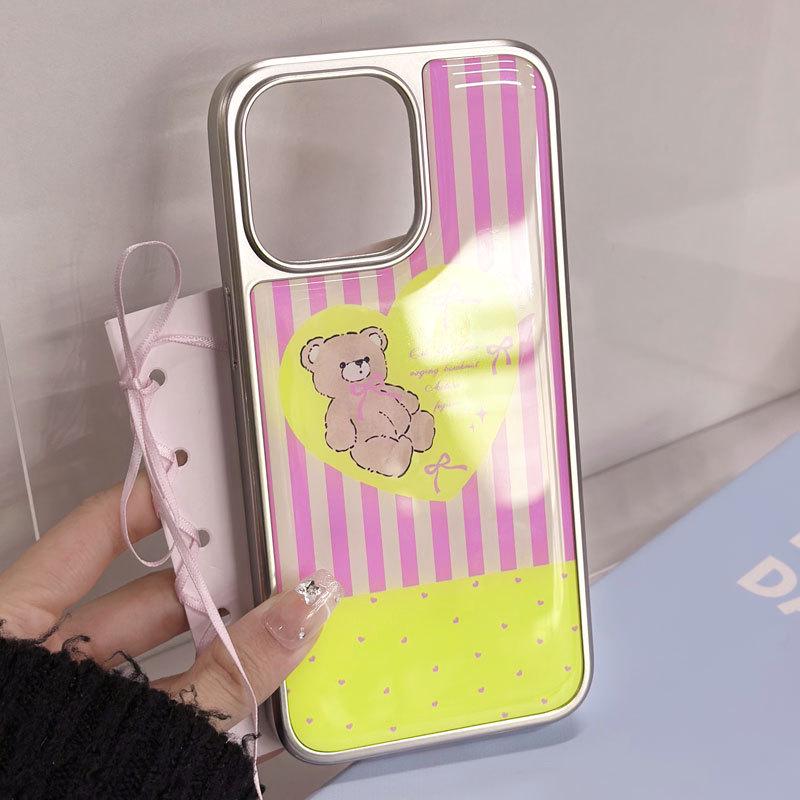 Zhitai Electroplated Silver Edge Drip Glue Case for iPhone 16 Pro/15/14 and Huawei P70, compatible with 13 Pro Max.