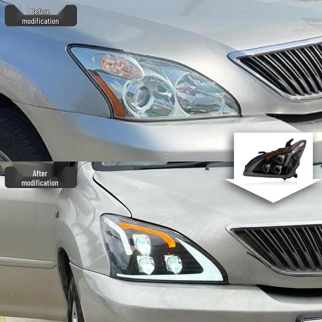 LED Lens Kit with Daytime Running Lights & Dynamic Turn Signals for 2004-2008 Lexus RX Retrofit
